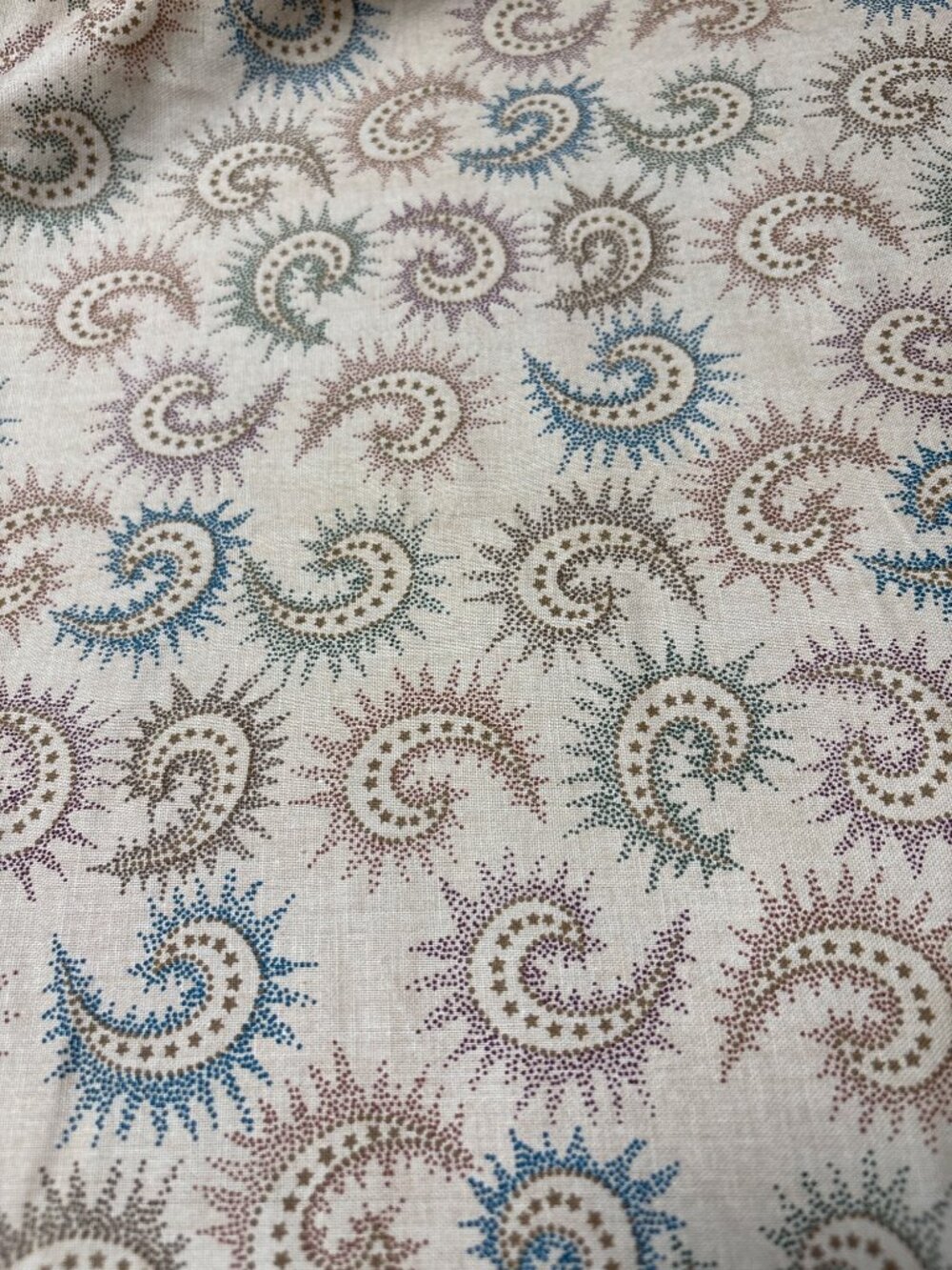 Spiced Paisley Cotton Fabric by Kim Diehl Henry Glass & Co. 1/2 yard x 106" Beig